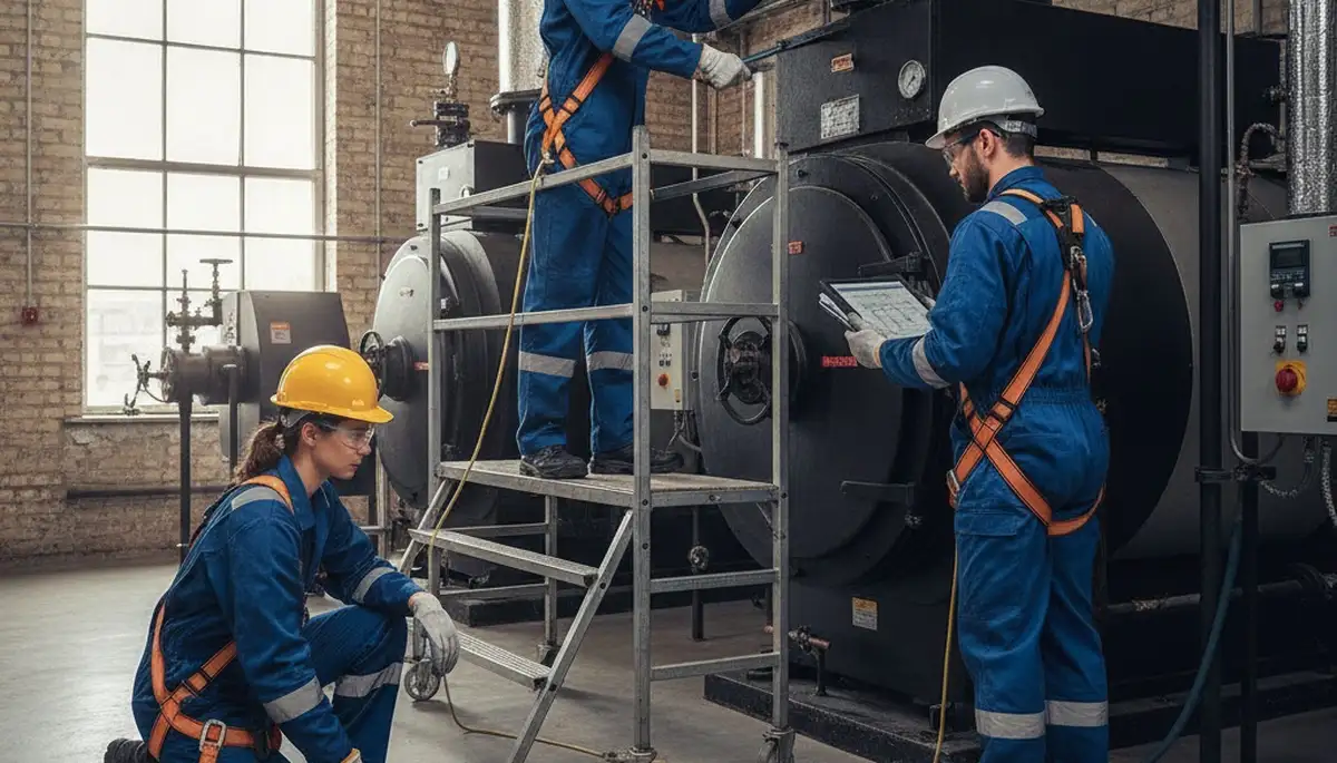 Boiler repair technician servicing a home in Mansfield, MA for reliable heating restoration