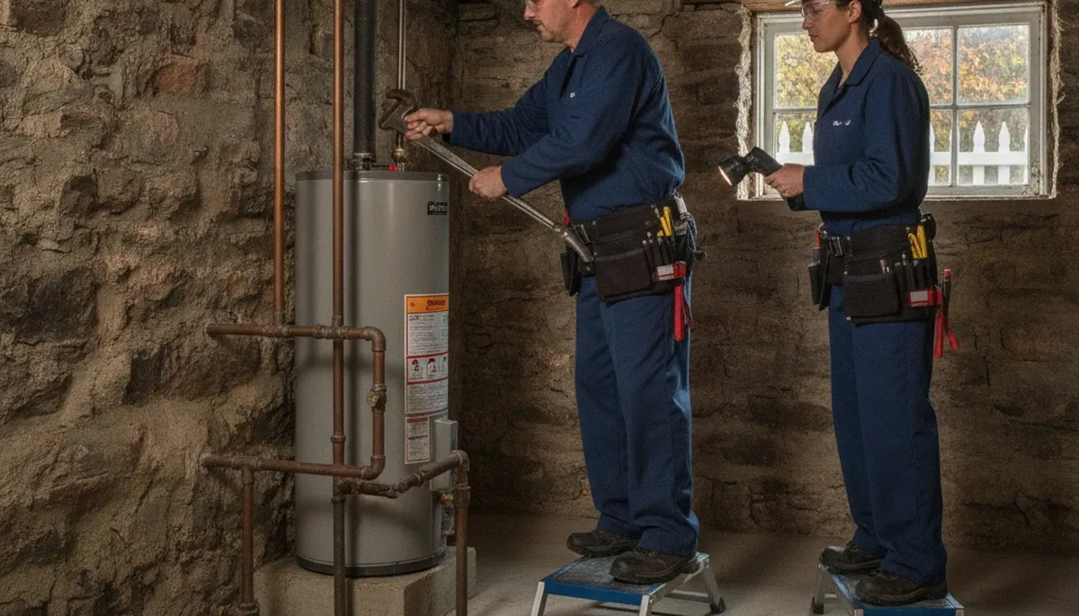 Plumber repairing a pipe in Mansfield, MA for plumbing repair service
