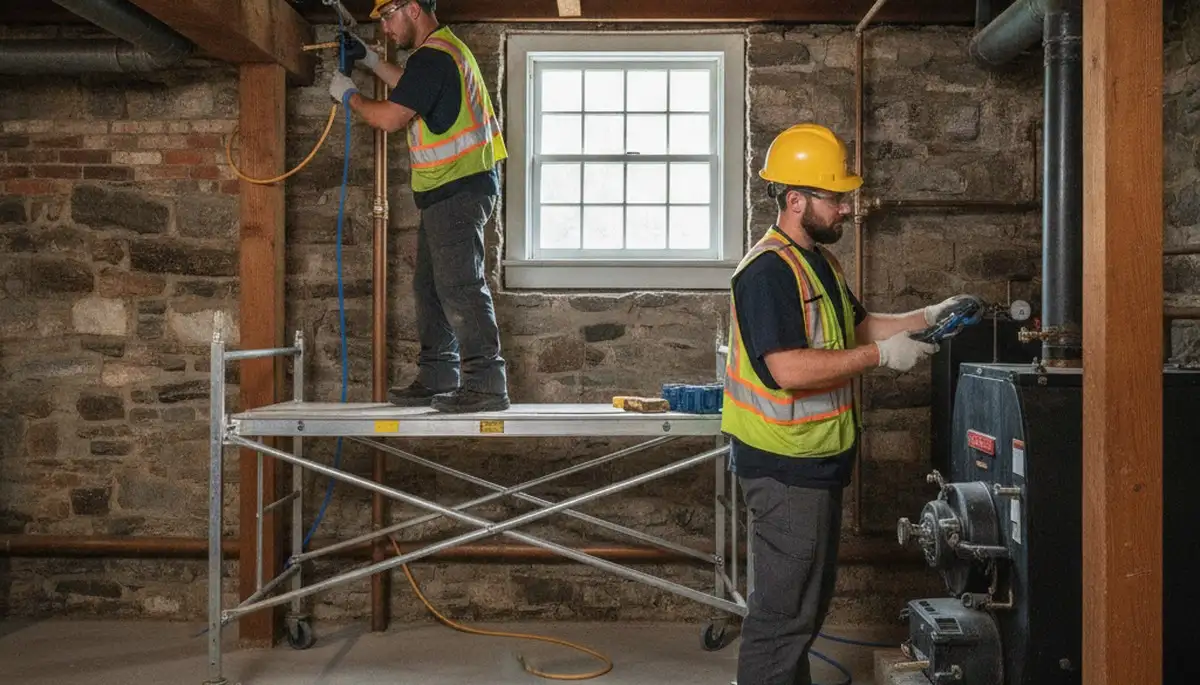 Plumber repairing a pipe in Mansfield, MA for reliable plumbing repair services