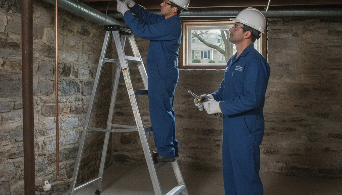 Professional Mansfield, MA plumber repairing a residential pipe for plumbing service
