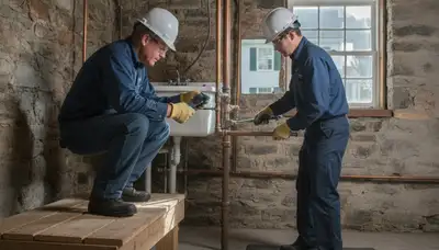 Plumber repairing pipes in Mansfield, MA for residential plumbing service