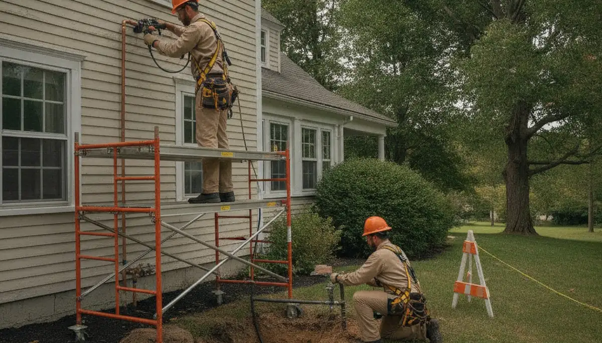 Plumber repairing a pipe in Mansfield, MA for plumbersinmansfieldma-new.com
