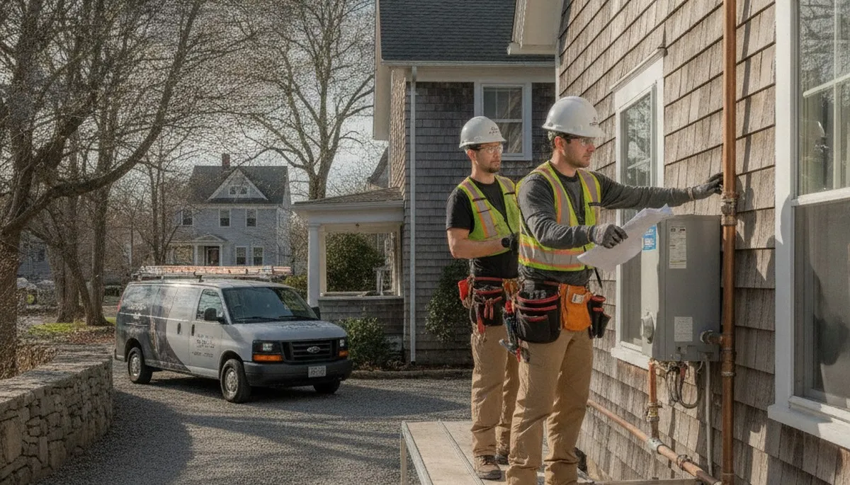 Mansfield MA plumber repairing a residential leak with professional plumbing tools