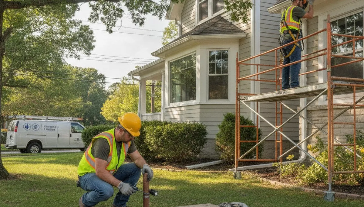 Plumber repairing pipes in Mansfield, MA for plumbing service on plumbersinmansfieldma-new.com