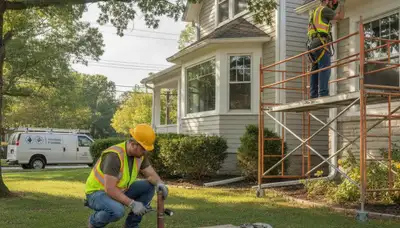 Plumber repairing pipes in Mansfield, MA for plumbing service on plumbersinmansfieldma-new.com