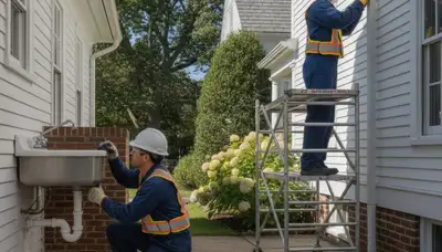 Professional plumber servicing a repair in Mansfield, MA for plumbing-repair customers