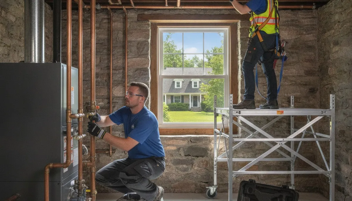 Mansfield, MA plumber repairing a pipe for residential plumbing service