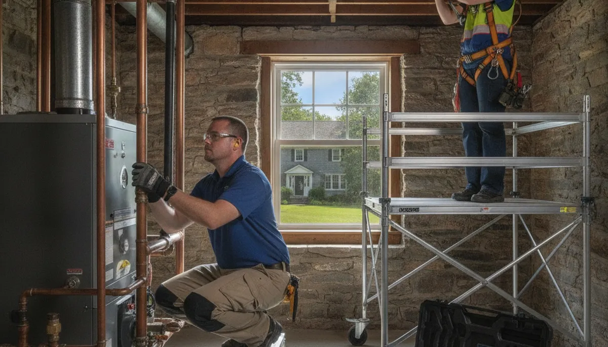 Mansfield MA plumber repairing a pipe for local plumbing service