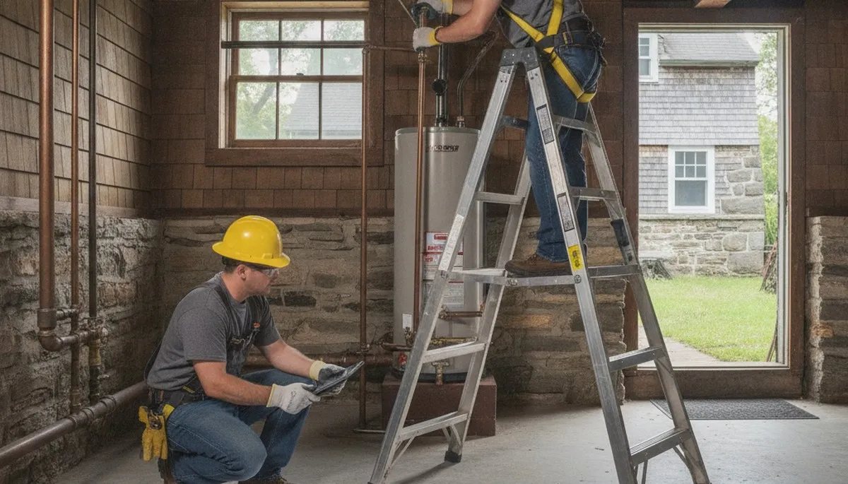 Mansfield, MA plumber repairing a pipe for a plumbing repair service