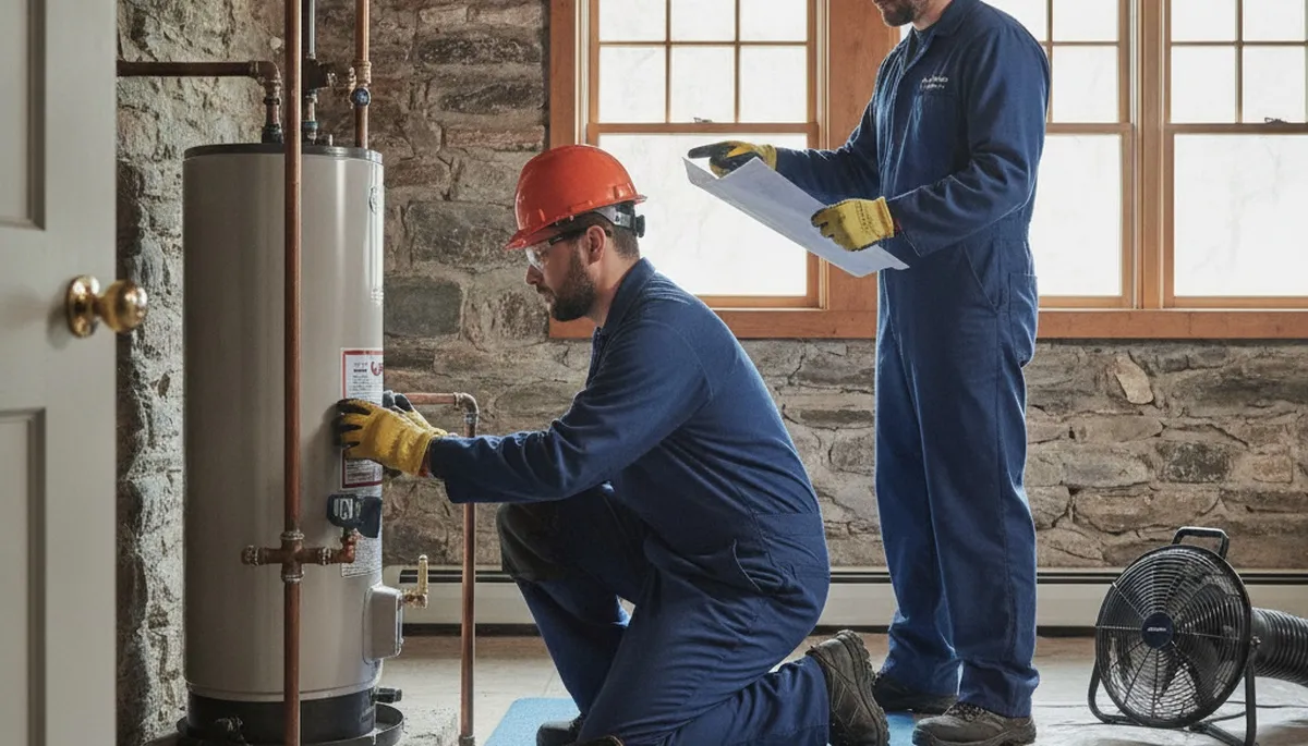 Plumber repairing a pipe in Mansfield, MA for plumbing repair service