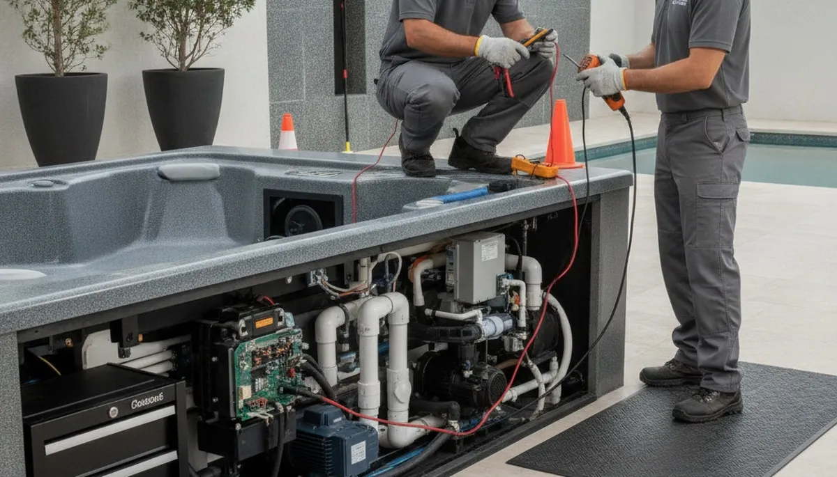 Spa repair service in Mansfield, MA for home spa maintenance and winter damage repairs