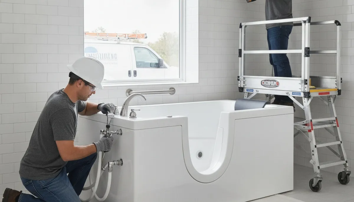 Walk-in tub installation for Mansfield, MA homes by On Call Plumbers